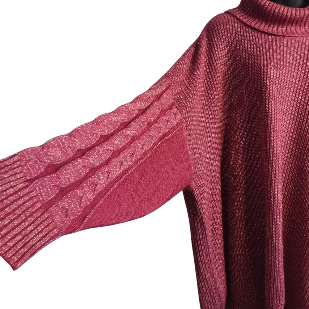 Torrid Metallic Pullover Turtle Neck Cold Shoulde… - image 8